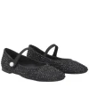 Ballerina Eden in pelle con strass colore nero