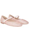 Ballerina Eden in pelle con strass colore cipria