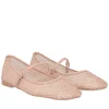 Ballerina Eden in rete con strass colore cipria