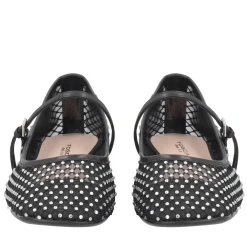 Ballerina Eden in rete con strass colore nero