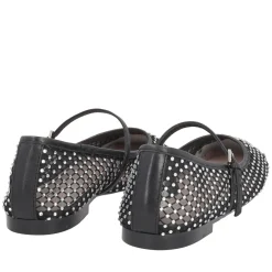 Ballerina Eden in rete con strass colore nero