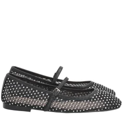 Ballerina Eden in rete con strass colore nero