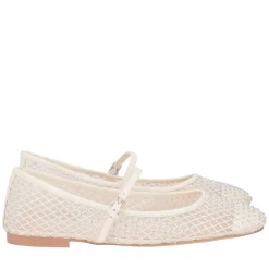 Ballerina Eden in rete con strass colore avorio