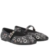 Ballerina Fern in pelle con borchie colore nero