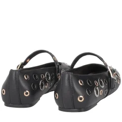 Ballerina Fern in pelle con borchie colore nero
