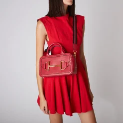BAULETTO POSITANO CON ACCESSORIO STAFFA COLORE ROSSO SCURO