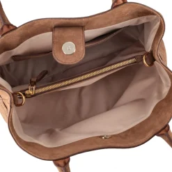 Borsa a mano Cecilia in pelle scamosciata colore cognac