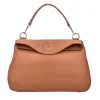 Borsa a mano grande Rebecca in pelle colore cuoio