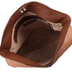 Borsa a mano grande Rebecca in pelle colore cuoio