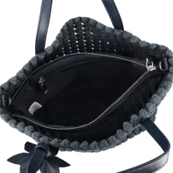 BORSA A MANO INTRECCIATA JEANS CON BUSTA INTERNA COLORE BLU