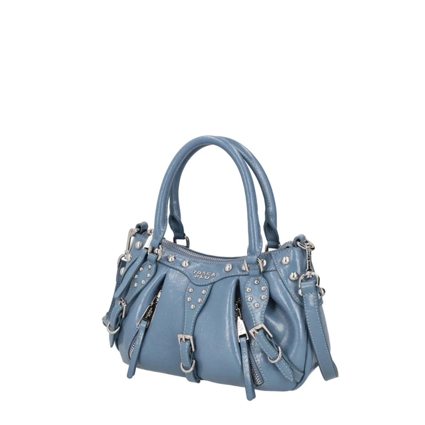 Borsa a mano Lea in pelle colore blu