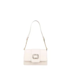 Borsa a spalla Denise con accessorio gioiello colore avorio