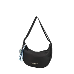 BORSA A SPALLA LIQUIRIZIA CON CHARM COLORE NERO