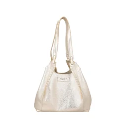 Borsa a spalla Marcella con intreccio colore oro