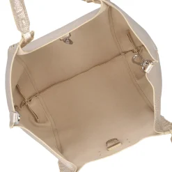 Borsa a spalla Marcella con intreccio colore oro
