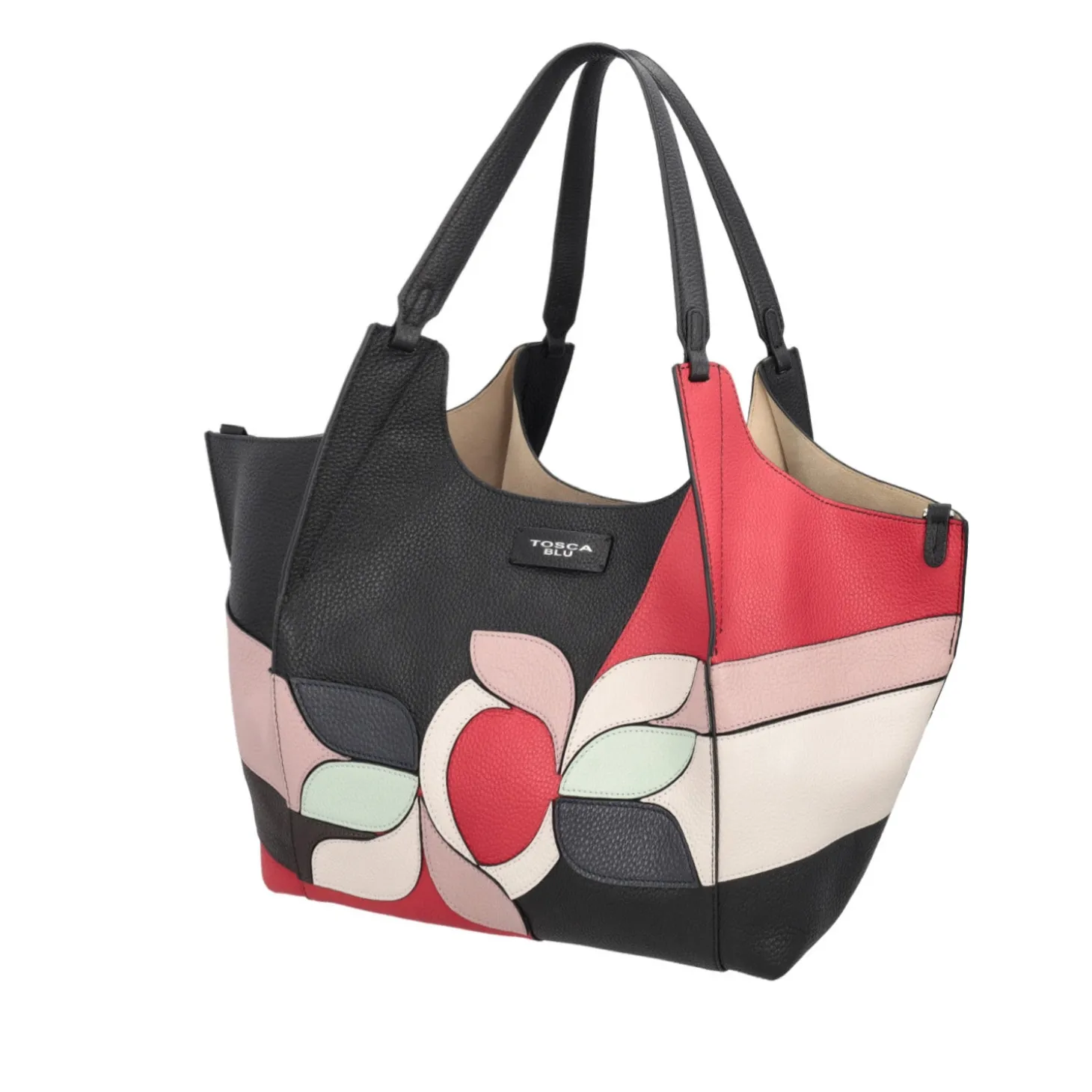 Borsa grande con patch Marcella colore nero