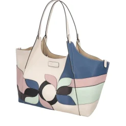 Borsa grande con patch Marcella colore avorio