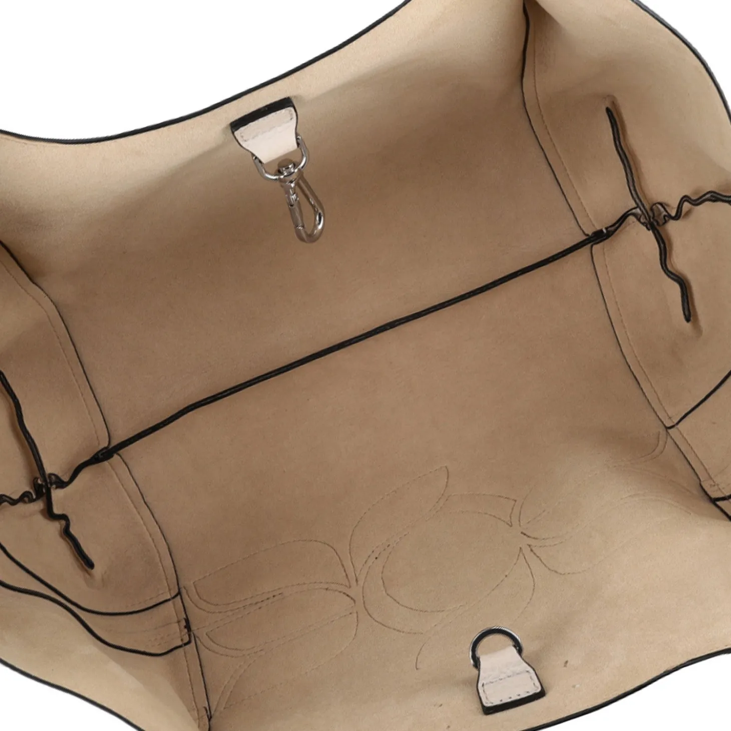 Borsa grande con patch Marcella colore avorio