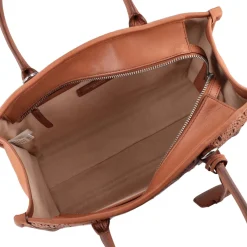 Borsa grande intrecciata Melania colore cuoio