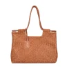 Borsa in pelle intrecciata Clara colore cuoio