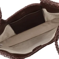 Borsa in pelle intrecciata Clara colore testa di moro