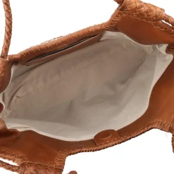 Borsa in pelle intrecciata Clara colore cuoio