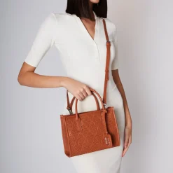 Borsa media intrecciata Melania colore cuoio