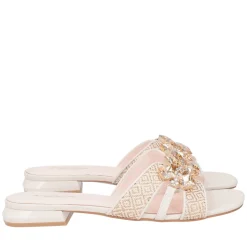 Ciabatta Nancy con accessorio colore avorio