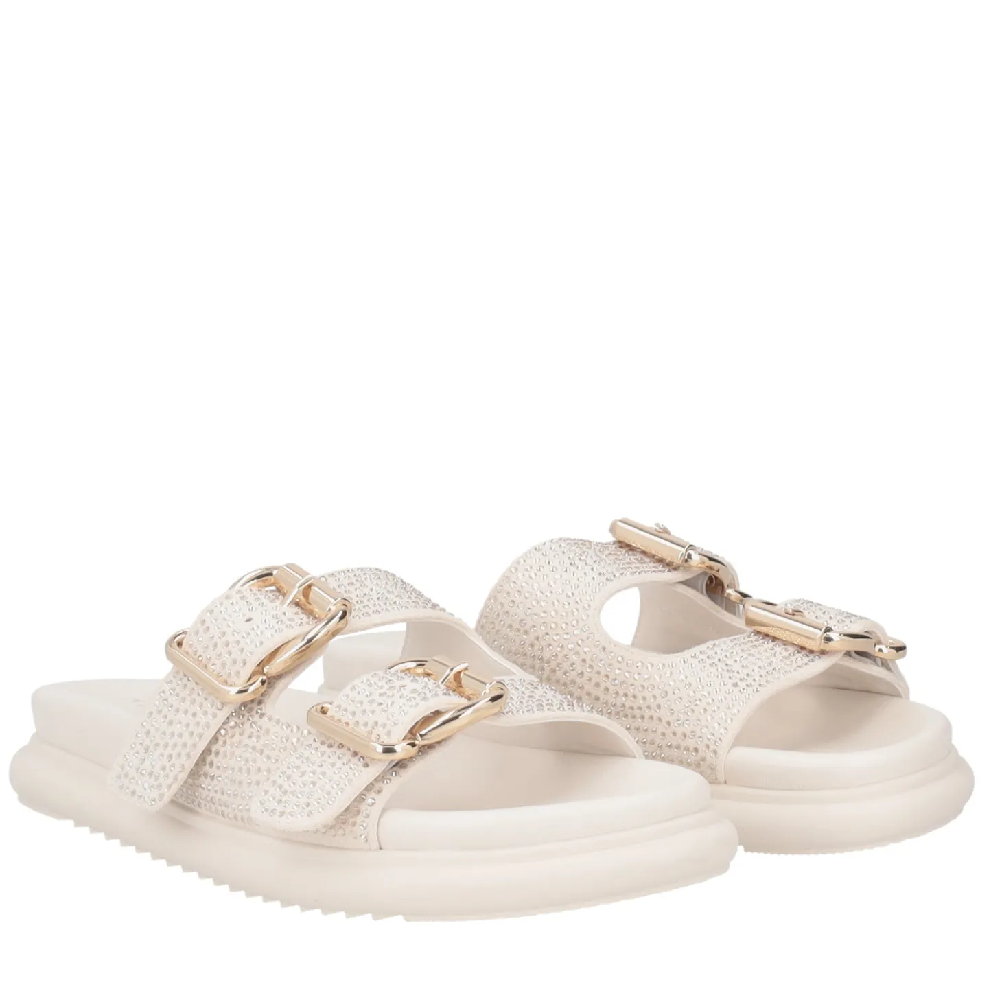 Ciabatta Skyler con microstrass colore avorio