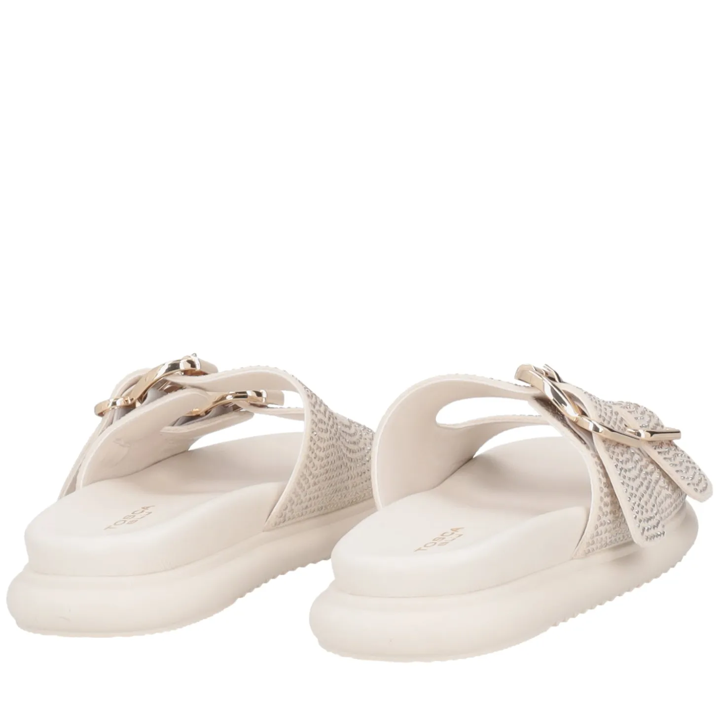 Ciabatta Skyler con microstrass colore avorio