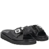 Ciabatta Summerlyn in pelle con fiocco colore nero
