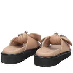 Ciabatta Summerlyn in pelle con fiocco colore beige