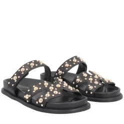 Ciabatta Tansy in pelle con borchie colore nero
