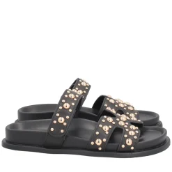 Ciabatta Tansy in pelle con borchie colore nero