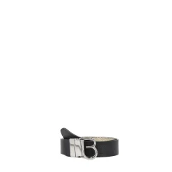 Cintura in pelle con logo tb colore oro/nero