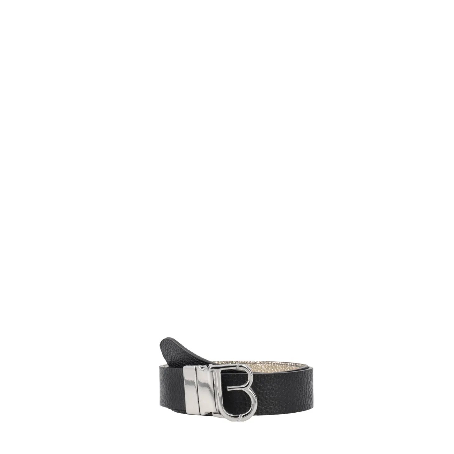 Cintura in pelle con logo tb colore oro/nero
