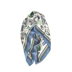 FOULARD ANANAS CON STAMPA COLORE BLU