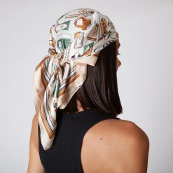 FOULARD ANANAS CON STAMPA COLORE NATURALE