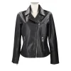Giubbotto in pelle con zip colore nero
