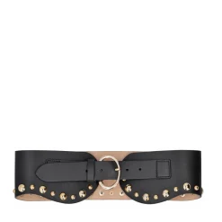 Maxi Cintura in pelle con borchie colore nero