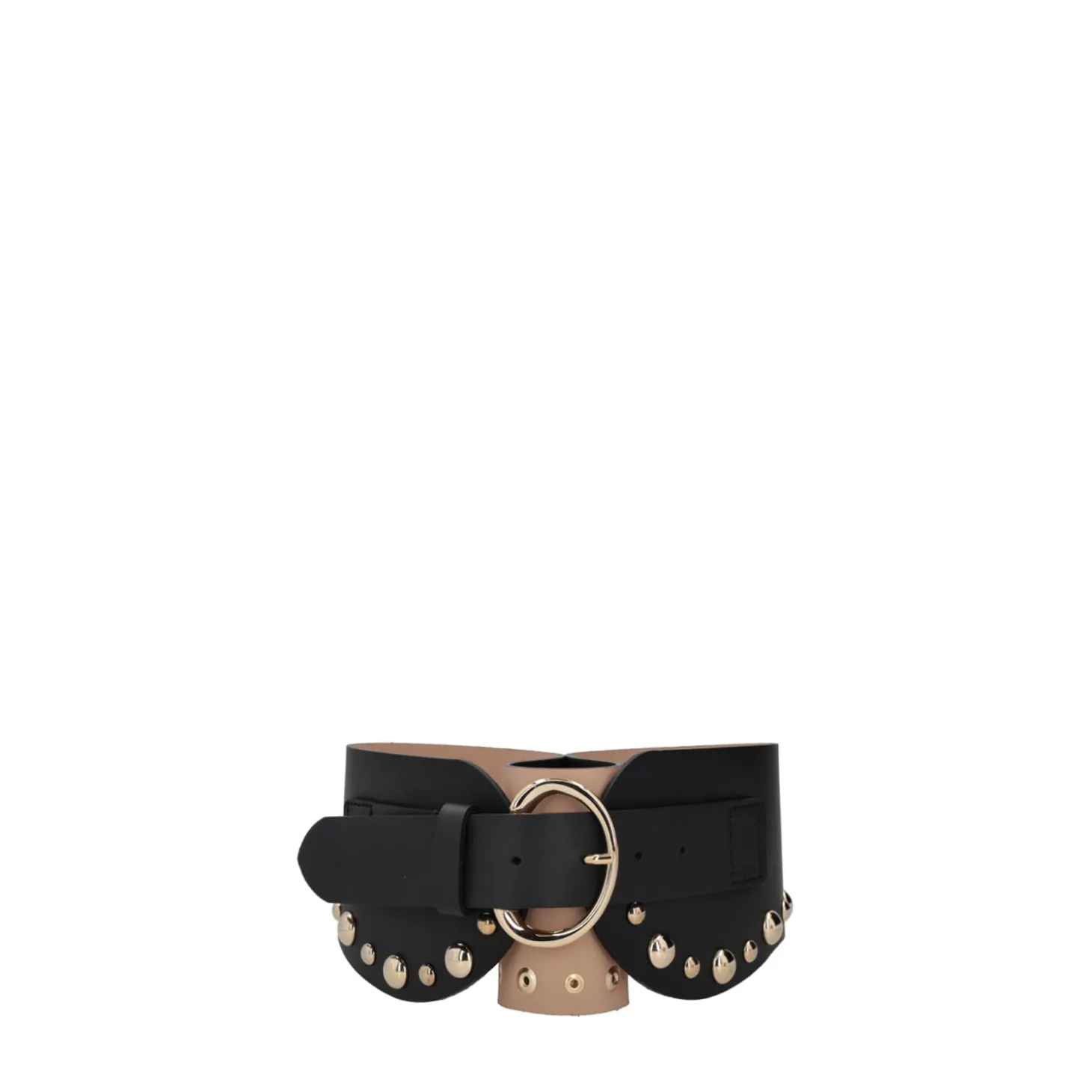 Maxi Cintura in pelle con borchie colore nero