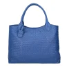 Maxi Shopping intrecciata Agata colore bluette