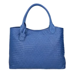 Maxi Shopping intrecciata Agata colore bluette