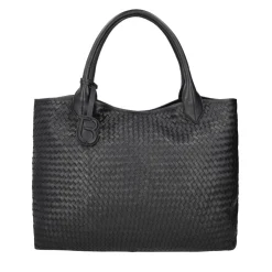 Maxi Shopping intrecciata Agata colore nero