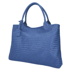 Maxi Shopping intrecciata Agata colore bluette