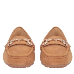 Mocassino Coco in pelle scamosciata colore cuoio