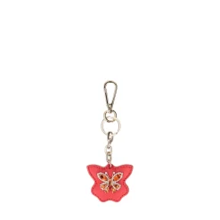 Portachiavi a farfalla con strass colore corallo