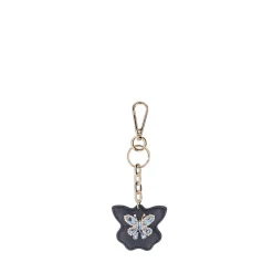 Portachiavi a farfalla con strass colore blu
