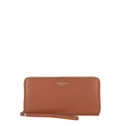 Portafoglio grande con zip tiny bags colore cuoio