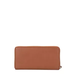 Portafoglio grande con zip tiny bags colore cuoio